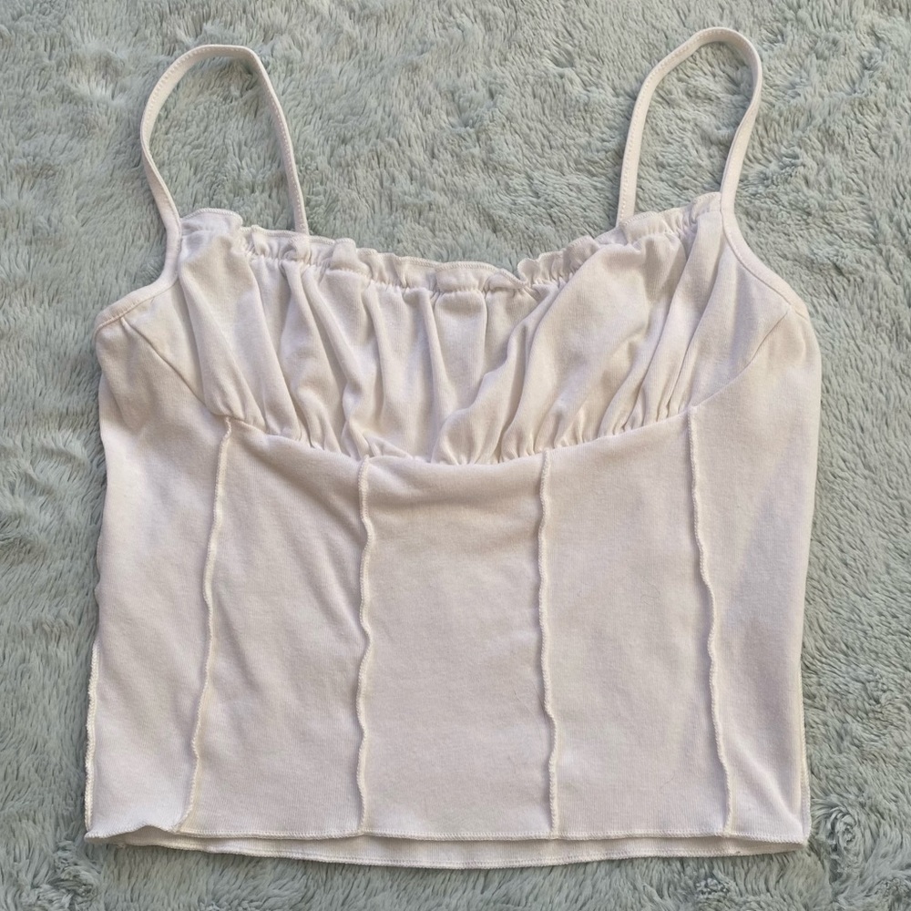White Cropped Tank Top